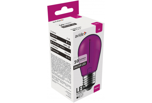 Dekor LED Filament fényforrás 1W E27 Lila