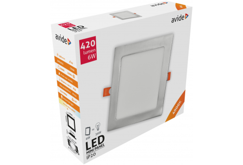 LED Beépíthető Négyzetes Mennyezeti Lámpa ALU Szatén Nikkel 6W NW
