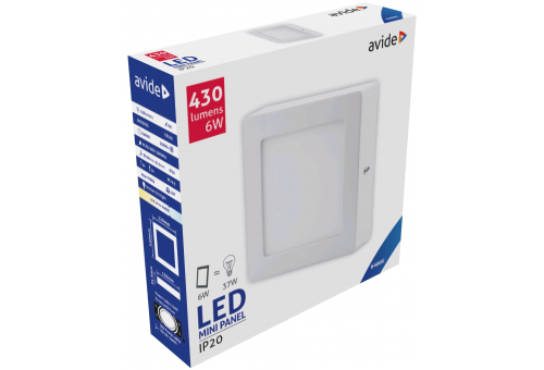 LED Falra Szerelhető Négyzetes Mennyezeti Lámpa ALU 6W CW