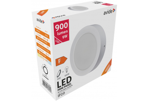 LED Falra Szerelhető Kerek Mennyezeti Lámpa Műanyag 9W NW