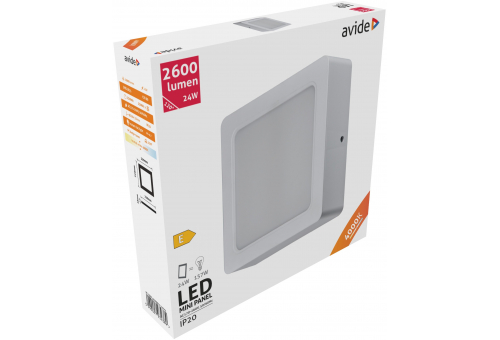 LED Falra Szerelhető Négyzetes Mennyezeti Lámpa Műanyag 24W NW