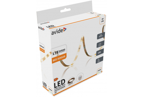 LED Szalag Ágy Szenzor 5V USB 1.2m 3W 3000K Single