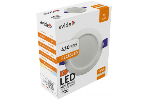 LED Beépíthető Kerek Mennyezeti Lámpa Műanyag 5W NW 4000K