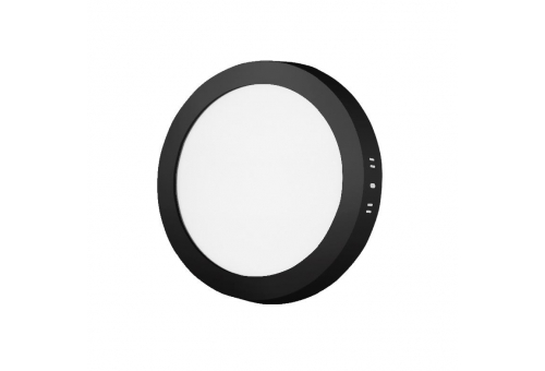 LED Falra Szerelhető Kerek Mennyezeti Lámpa 18W, CCT kapcsolóval, ALU, IP44 Front, Black