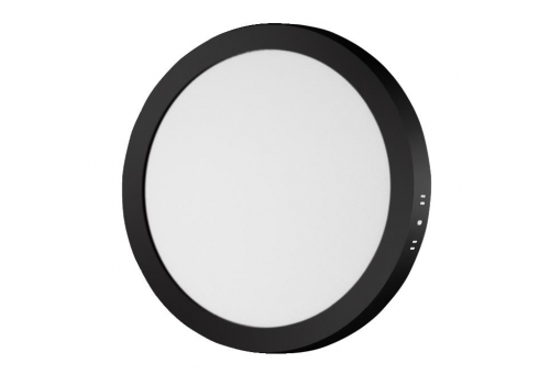 LED Falra Szerelhető Kerek Mennyezeti Lámpa 24W, CCT kapcsolóval, ALU, IP44 Front, Black