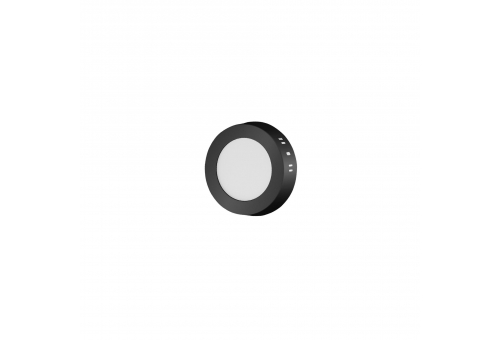 LED Falra Szerelhető Kerek Mennyezeti Lámpa 6W, CCT kapcsolóval, ALU, IP44 Front, Black