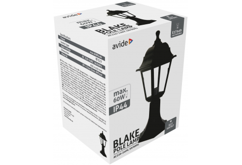 Kültéri Álló Lámpa Blake 1xE27 415mm Fekete IP44