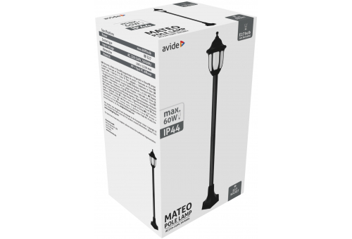 Kültéri Álló Lámpa Mateo-XL 1220mm 1xE27 Fekete IP44