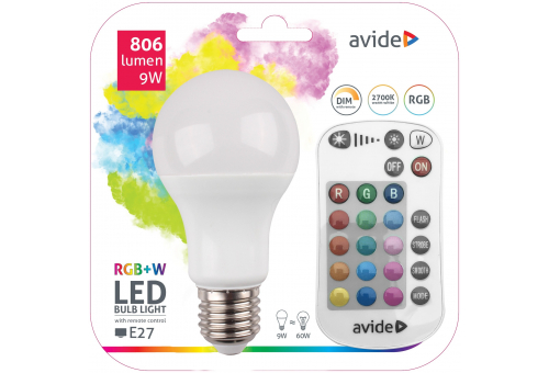 Smart LED Globe A60 9W RGB+W 2700K IR Távirányítóval