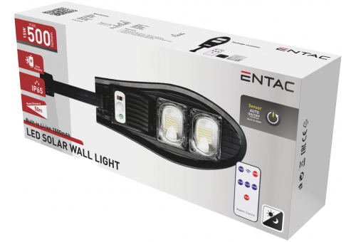 LED Szolár Utcai Lámpa Távirányítóval, Mozgásérzékelővvel Autamata Dimm funkcióval, 500lm
